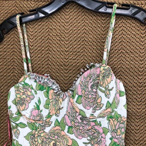 Zara JACQUARD DRESS WITH RHINESTONES - Picture 10 of 16